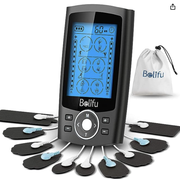 Belifu Dual Channel TENS EMS Unit 24 Modes Muscle Stimulator for Pain Relief