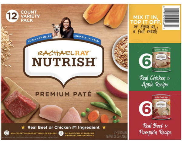 Rachael Ray Nutrish Adult Wet Dog Food Variety Pack, 13 oz. Can, Pack of 12