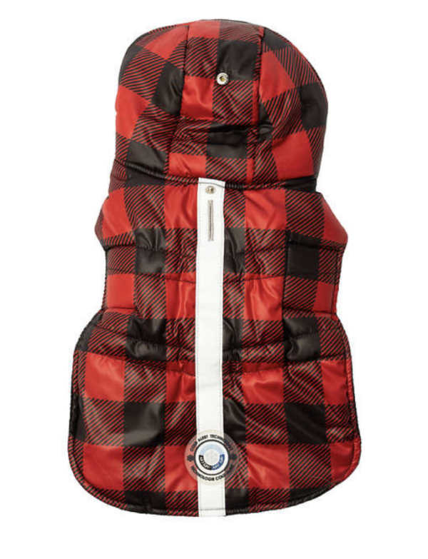 Silver Paw Jackson Dog Jacket, Red Plaid S/MED